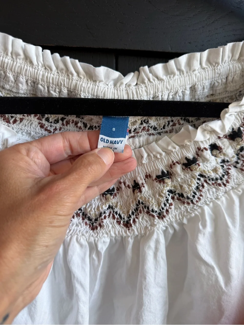 Embroidered Peasant Top